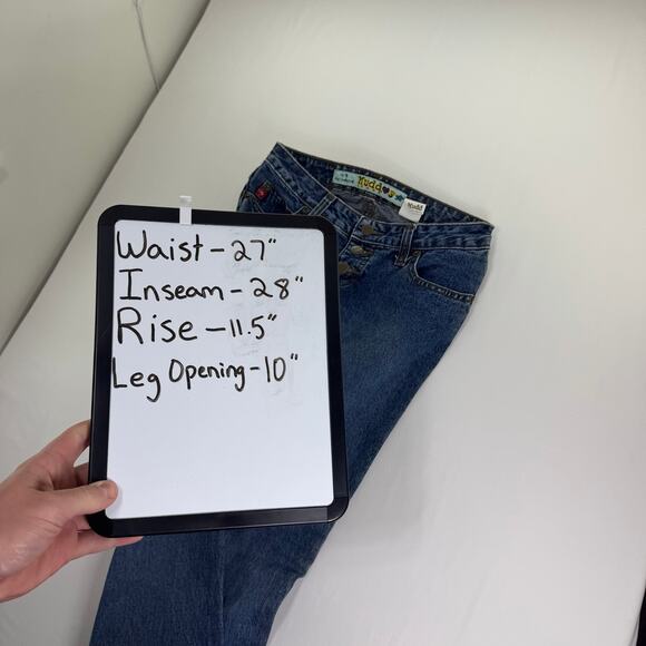 Vintage y2k Mudd Women's Flare Jeans Size 3 Blue Denim Medium Wash Bell Bottom - Picture 8 of 8